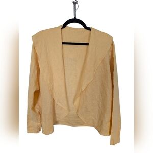 Heydari Linen Open Front Jacket Orange sz L